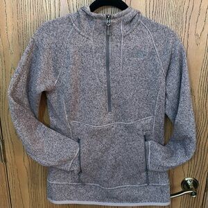 Purple Knit Quarter-Zip North Face Sweater